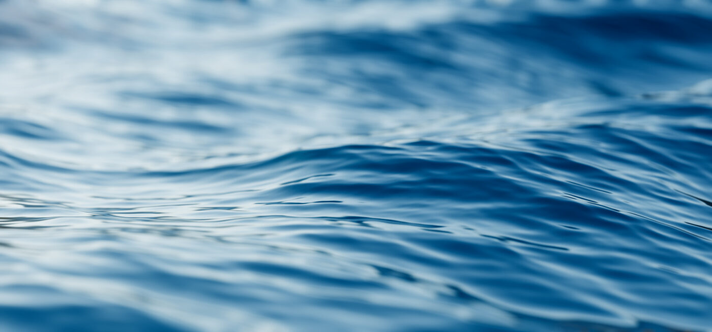 A closeup view of blue ocean waves,