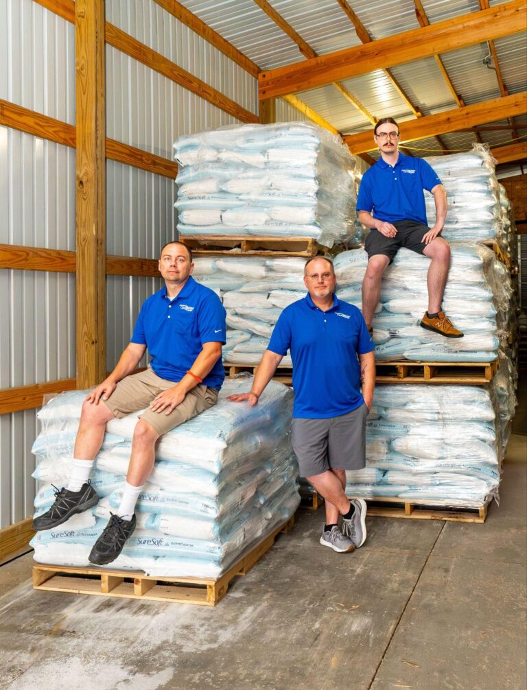 Futuramic's Clean Water Center Techs with Salt Pallets