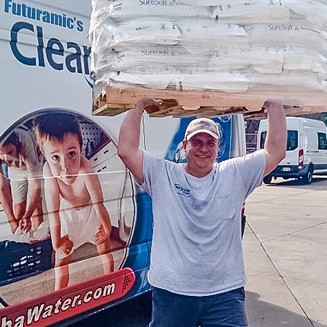 Futuramic's Clean Water Center Tech Holding Salt